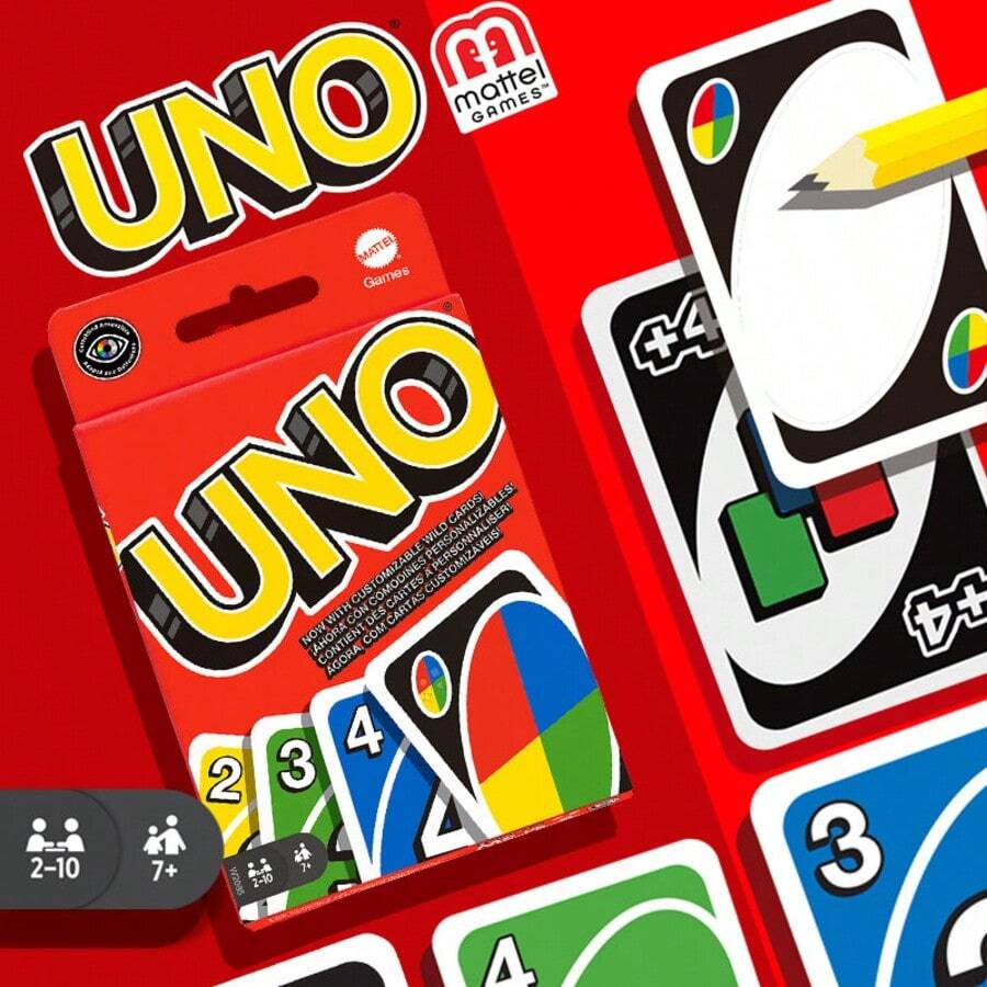 Mattel Classic UNO Matching Card Game With Action Cards, Multiplayer Interactive Travel Board Game Toy, Suitable For Family Game Night And Party, Birthday Christmas Holiday Gift, Suitable For Children And Adults