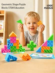 Mainan Balok Bangunan Puzzle 3D Edukatif untuk Anak-Anak - Puzzle Ruang Angkasa Seru, Alat Bantu Mengajar untuk Melatih Berpikir Logika, Dilengkapi Tas Penyimpanan, Mudah Dibawa - MultiWarna - View 2