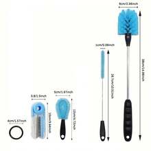 2/4/9pcs Long Handle Bottle Brush Tube Cleaning Lab Set, Cup Cleaning Brush, Suitable For Cleaning Narrow Mouth Beer Bottles, Wine Decanters, Tubes, Lids, Sinks, Bottle Cap Covers - A - View 8