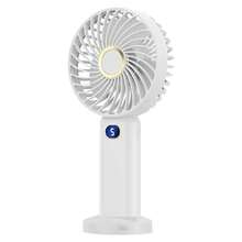 2026夏季迷你手持風扇，USB充電式便攜風扇，5段風速，數位顯示與掛繩，可折疊桌面風扇附底座，1200mAh電池，適用辦公室、宿舍、戶外旅行 - 彩色 - 查看 13