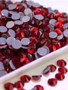 Rhinestone Kristal Berkualitas Tinggi SS0-SS50 1mm-10mm Warna-warni, Rhinestone Kristal Datar, Rhinestone Foil Emas, Cocok untuk Dekorasi Pakaian, Kain, Gaun, Tas, dan Aksesoris DIY - Burgundy - View 2