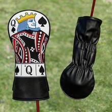 1PC Poker Spade Pattern Headcovers For Fairway Woods & Hybrids, PU Material. Stylish, Protective And Unisex, Fits Most Standard Golf Clubs. - Multicolor - View 4