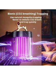 SOKANY USB Powered Mosquito Repellent Lamp - Purple Light, Desktop + Wall Mount Dual Use. UV Light Attracts Mosquitoes, 360° Wide Angle Silent Protection, Protects Sleep, Essential For All Seasons, Mosquito Repellent Device. - Black - View 6