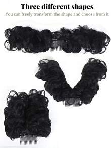 One-Piece Bun Wig, With Comb And Clip, Bun Hair Extension, Suitable For Women's Fashion Hair Clips And Vacation Looks. - Multicolor - View 5