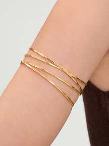 Ashenrae Set 4 Gelang Logam Minimalis Gaya Liburan Musim Panas yang Dapat Diatur - 4 buah-1 - View 4