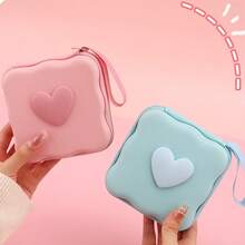 Heart-Shaped Data Cable Digital Accessories EVA Hard Shell Storage Bag, Easily Store Earphones, Charging Cables, CCD Cameras, Shock-Proof And Drop-Resistant Hanging Rope Design, Portable And Compact, Student/Worker Digital Organizer, Say Goodbye To Messy Desktops, Super Convenient For Travel And Commuting - Multicolor - View 4