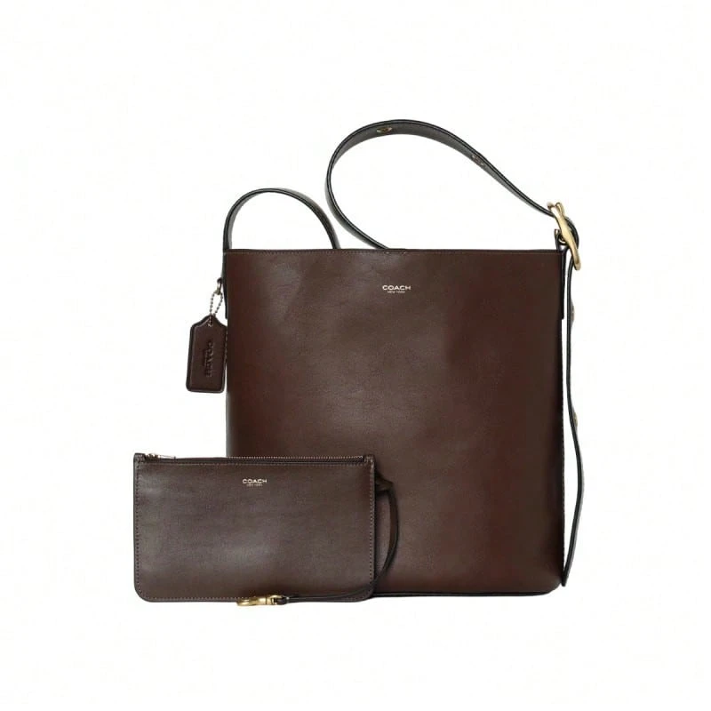 Coach Bleecker Series Classic Solid Color Women Shoulder Crossbody Handbag CCC23B4MPL - 楓樹棕色CCC23B4MPL - 查看 1