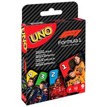Mattel F1 賽車主題 UNO 卡牌遊戲，經典配對卡牌附萬能牌與功能牌，便攜式多人旅行桌上遊戲，適合家庭遊戲之夜與派對，賽車迷、兒童與成人的生日、聖誕、節日禮物 - F1 Racing Cards - 查看 5