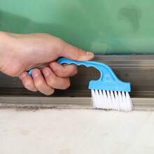 1pc Narrow Gap Handheld Cleaning Brush, Dense Stiff Bristles Deep Clean Window Tracks, Keyboard, Kitchen & Bathroom Corners, Curved Handle With Hanging Hole For Easy Storage, Durable Bristles Without Shedding, Essential Home Cleaning Tool For Gaps, Practical For Personal Use Or Gifts - Multicolor - View 3