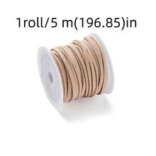 Gulungan Tali Beludru Suede 5 Meter, Benang Flocking Kulit Sintetis, Tali Pembuatan Perhiasan DIY untuk Gelang Anyaman, Kalung, Gantungan Kunci - 5 m - View 18