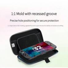 UGREEN Switch2 Lightweight Travel Case, Drop-Proof And Pressure-Resistant Semi-Hard Shell Protective Cover, With Built-In Handle And Fleece Lining, Black And Pink Gradient For A Unique Look, Easily Fits Into A Backpack For Business Trips And Commutes. - View 4