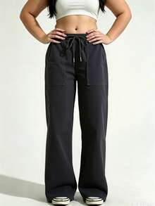 Plus Size Jeans - 黑色 - 查看 3