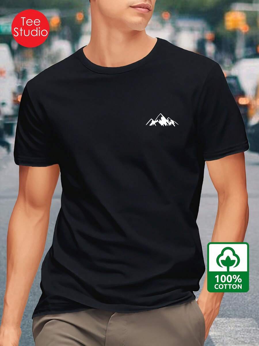 Men T-Shirts - 黑色 - 查看 1