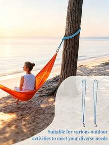 1pc Hammock Accessory, Heavy Duty Swing Hanging Rope With Carabiner, Indoor/Outdoor Swing Hammock Playground Set Assembly Rope, Suitable For Long-Term Outdoor Use, Camping, Travel And Beach Vacation Essential - A - View 2