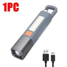 1PC Mini Zoomable LED Flashlight, High Bright Long Range COB Flood Light Portable Torch With Lock Buckle Design For Outdoor Camping Emergency Daily Use - Flashlight - View 8