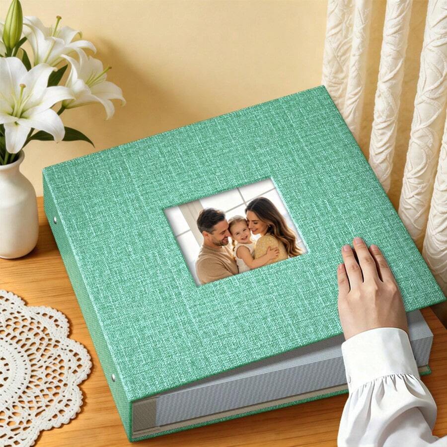 6 Inch Photo Album 600 Pockets Large Capacity Linen Material Suitable For Wedding, Graduation And Family Photos - 1PC - View 1