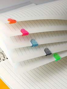 5 Clips de Notas Adhesivas de Plástico Mini en Colores Aleatorios, Marcadores de Páginas de Cuaderno, Herramientas de Organización de Oficina - Clips de libros coloridos - Ver 6