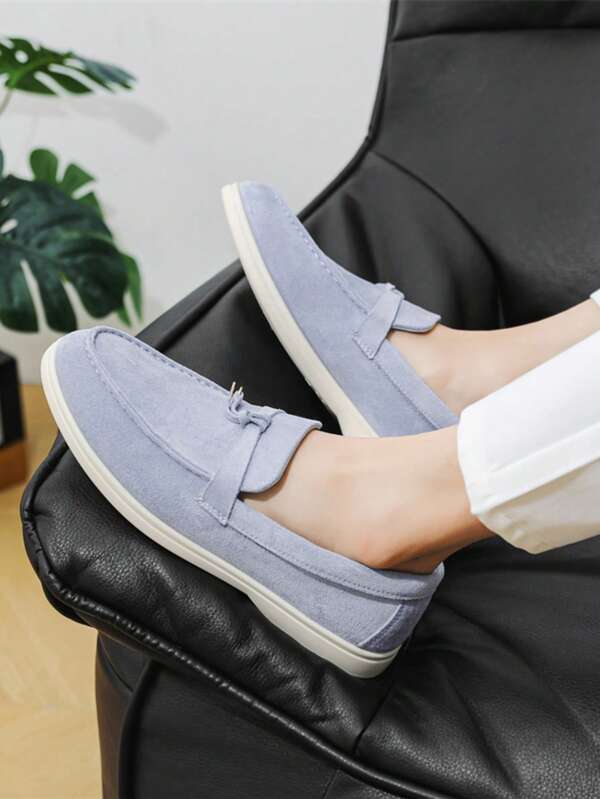 Men's Casual Shoes Classic British Men's Shoes Lightweight Soft Flat Loafers Suede
