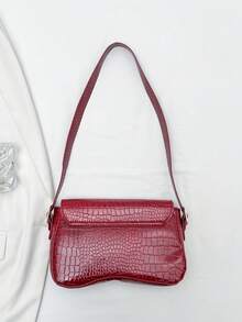 Solid Color PU Fashion New Underarm Bag Women's Shoulder Bag Versatile Fashion Bag - Red - View 6