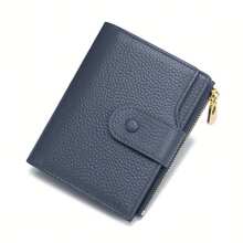 Elegant Women's Genuine Leather Folding Wallet, With A Large Capacity Design Including Credit Card Slots And A Bill Compartment. - 玫瑰金 - 查看 1