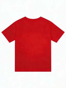 Children's Clothing For Ages 8-10, Girls' Clothing For Ages 11-14, Offers On Clothing For Teenagers, Children's Clothing For Ages 6-11, Short-Sleeved Blouse Set With Letter Print - 紅色 - 查看 2