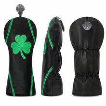 1PC Golf Headcover For Driver Fairway Wood Hybrid, Embroidered Four-Leaf Clover Pattern, Dustproof Durable PU Material, Practical Golf Accessory, Nice Festival Gift - Multicolor - View 8