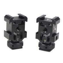 3-Way Cold Shoe Extension Mount 1 To 3 Cold Shoe Adapter Bracket Compatible With Camera Cage DSLR Mirrorless Camera, Hot Shoe Expander For Fill Light Microphone Photography Accessories - View 7