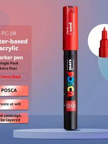 1pc UNI PC-1M 0.7mm Acrylic Fiber Tip Poster Marker, Waterproof, For Students, Office, Painting, Art, Back To School - PC-1M 0.7mm - View 10
