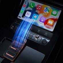 Adaptador inalámbrico CarPlay y Android Auto 2026, convertidor ultracompacto portátil, conexión automática rápida con WiFi 5GHz sin retraso, plug & play para vehículos con CarPlay original cableado, USB/USB-C, reconexión automática sin cables (negro) - A - Ver 3