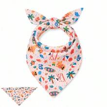 1/2pcs Hip-Hop Style Pet Bandana (Random Color) Lightweight Summer Drool-Proof Scarf, Adjustable Triangle Bib For Small Dogs And Cats, Suitable For Teddy, Bichon, Ragdoll Cat And Shih Tzu, Breathable Cotton Fabric - Multicolor - View 13
