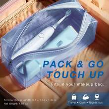 2 In 1 Women Electric Razor & Bikini Trimmer, IPX7 Waterproof Wet Dry Shaver With Ceramic Sharp Blade, USB Rechargeable 400mAh Dual Head Hair Trimmer For Face, Underarm, Leg And Pubic Hair, Portable Personal Groomer, Gift For Men Women,Multiple Color - 淺藍色 - 查看 5