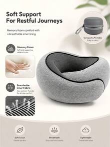 U-Shaped Neck Pillow, Portable Detachable Outdoor Airplane Travel Pillow Set,Premium Travel Pillow All Around Neck Wrap Memory Foam Neck Pillow Air Travel Comfort Cushion Office Nap Rest Soft Airplane Pillows - Multicolor - View 9