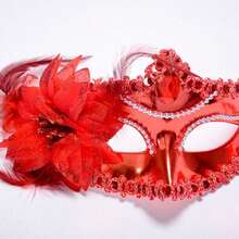 1pc Halloween Half Face Mask, Venetian Princess Masquerade Mask, Party Performance Lace Mask, Club Bachelor Party Costume Mask - Flower Mask - View 10