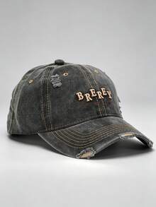 1 pieza Gorra de béisbol lavada con letra bordada para hombres, diseño ajustable, adecuada para senderismo, escalada, viajes y protección solar - A - Ver 3