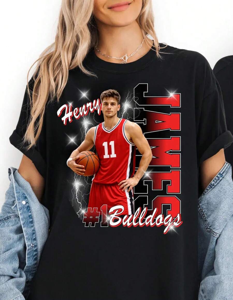 Camiseta Personalizada para Mamá de Jugador de Baloncesto Senior 2026, Camiseta con Fotos de Jugadores de Baloncesto, Camiseta para Mamá Baloncestista con Nombre y Número de Uniforme, Person