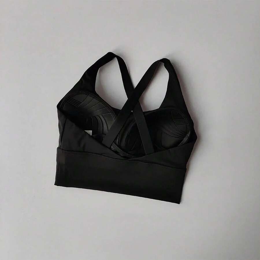 All-In-One Sports Bra Collection, Professional High-Intensity Shockproof Chest Support, Running Bra, Yoga, Fitness, Summer Fabric - Black - View 1