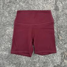 Solid Color Women's Fitness Sports High Waist Yoga Short Leg Cycling Full Body Workout Jog Squat Proof Inner Pocket - 香檳色 - 查看 1