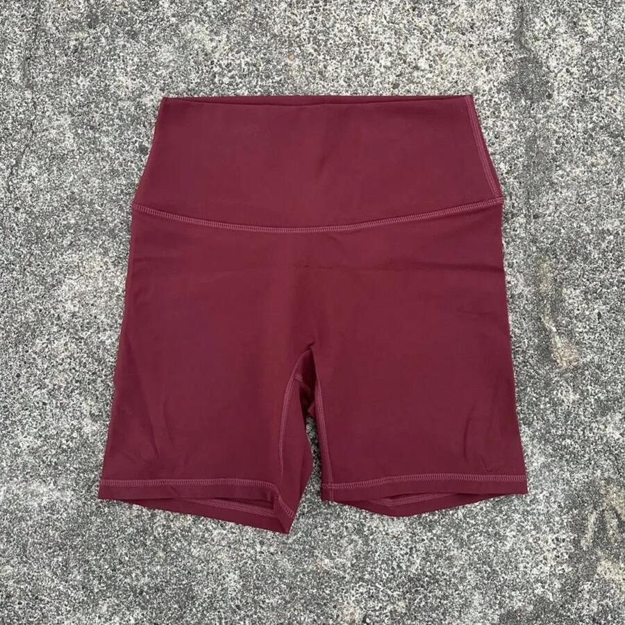Solid Color Women's Fitness Sports High Waist Yoga Short Leg Cycling Full Body Workout Jog Squat Proof Inner Pocket - 香檳色 - 查看 1