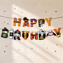 Dragon Ball Character Outfit Happy Birthday Letter Banner, Anime Party Hanging Garland For Wall Backdrop, Cake Table, Photo Area & Celebration Decor - Banner - View 2