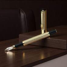 Stylish Dragon-Head Business Fountain Pen-Suitable For Calligraphy And Office Use; Matte Gold Finish;Smooth Writing; Suitable For Students And Office Use;Compatible With Replaceable Ink Cartridges; Designed For Professionals;A Premium Business Gift. - Fountain Pen - View 8