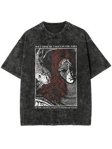 Camiseta de juego Messmer ER, unisex, creativa, de 230G, con efecto vintage lavado, cuello redondo y manga corta, disponible en tallas S-XXXL, un regalo ideal. - Negro - Ver 1