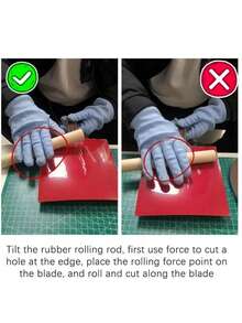 Table Tennis Rubber Manual Cutting Tool, DIY Rubber Sheet Manual Edge Cutter, Roller Glue Stick Roller Cutter, Universal For Shakehand And Penhold Paddles - A - View 6