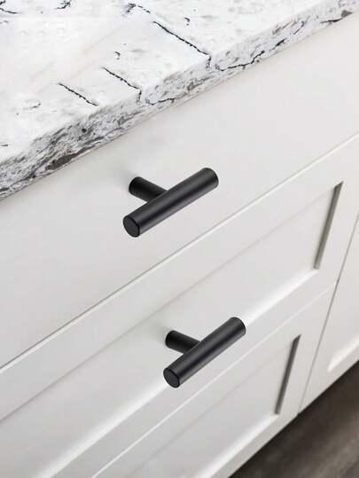 1/5/10pcs Single Hole T-Shaped Cabinet Pulls, Stainless Steel Brushed Nickel Kitchen Drawer Handles, Suitable For Cabinets, Drawers, Wardrobes