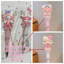 1/2/12支裝 Melody And 系列旋轉式陶瓷圓珠筆 0.5mm，可愛卡通風學生用圓珠筆，適合考試，精緻日常與節日禮物，配件文具用品 - 彩色 - 查看 8