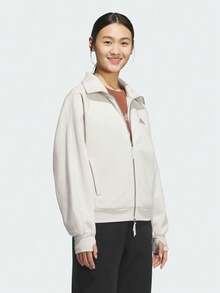 Adidas Women's FLEECE JKT Knit Collarless Jacket KC0047 - White - View 6