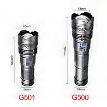 1pc High Power LED Aluminum Alloy Flashlight - Outdoor High Brightness Long Range Lighting With Battery Indicator, Adjustable Focus, Strong Beam Suitable For Night Fishing (Battery Not Included) - Multicolor - View 8