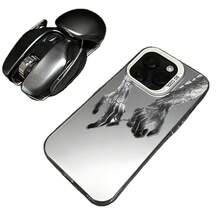 Hand In Hand Case Suitable For Apple 15 Pro Max,  16 Pro, Creative 14 Pro, Personalized 17 - Silver Casing - White - Hand In Hand - View 6
