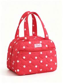 Bolsa de almuerzo aislada con lunares retro de moda, bolsa térmica elegante y minimalista a prueba de fugas, bolsa enfriadora aislada reutilizable de gran capacidad, adecuada para trabajo, escuela, picnic y viajes a parques temáticos, regalo de vuelta a la escuela en otoño, regalo de Navidad, regalo del Día de San Valentín - Multicolor - Ver 24