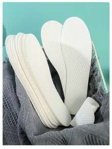 100pcs/10pcs Disposable Thin Wood Pulp Sanitary Shoe Insoles, Sweat-Absorbent, Odor-Resistant, Trimmable, For Men And Women, Military Training Shoe Insoles[Bulk Packaging Reference Image 9] #ShoeInsoles #FootCare #DisposableInserts #MilitarySupplies - White - View 13