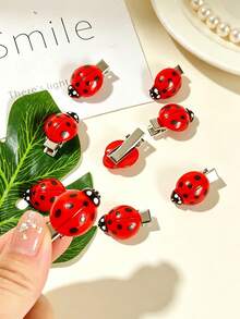 10pcs/20pcs Ladybug Hair Clips, Red Hair Clips, Animal Shaped HairClips, Suitable For Girl, Insect Hair Clips, Back To School HairAccessoriesno - Multicolor - View 2
